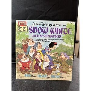 Vintage Walt Disney Snow White And The Seven Dwarfs Book 1977 NO TAPE SC READ